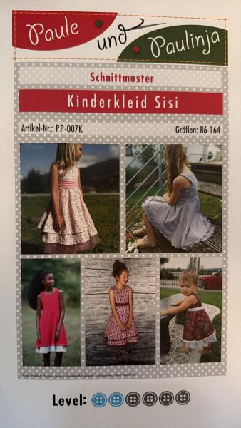 Papierschnittmuster Kinderkleid „SISI“ in Größen 86 bis 164